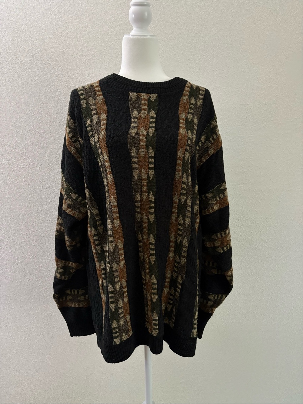 Vintage Protégé Collection Coogi Style Textured Knit Sweater